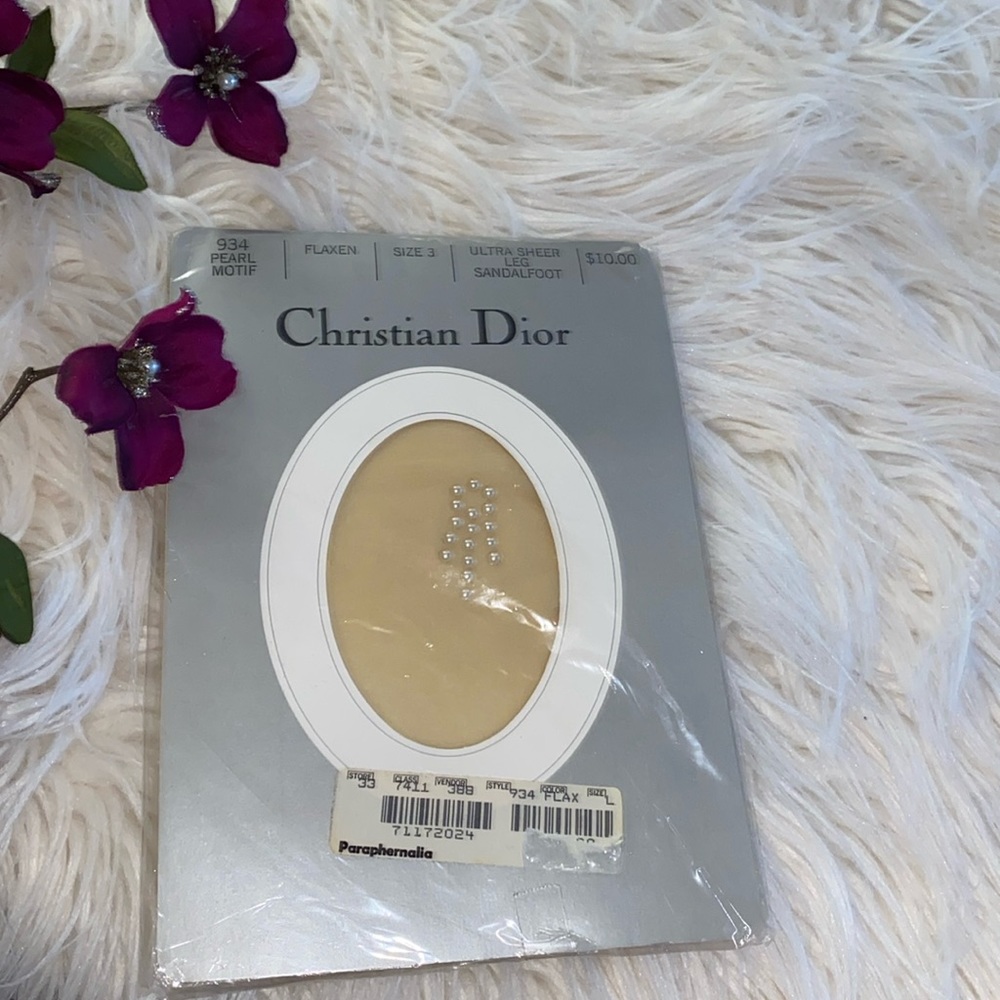 CHRISTIAN DIOR 934 pearl motif stoking tights